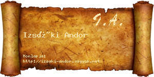 Izsáki Andor névjegykártya