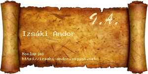 Izsáki Andor névjegykártya
