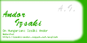 andor izsaki business card