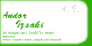 andor izsaki business card